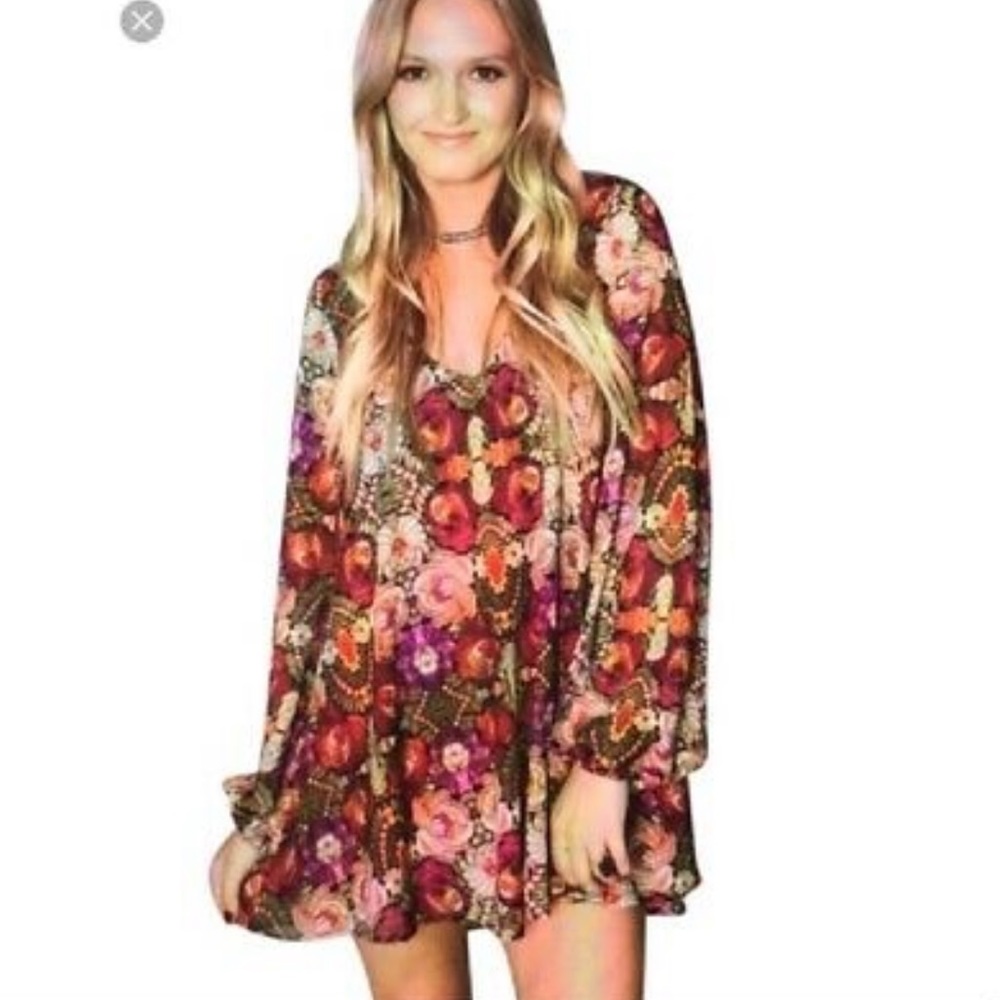 Show Me Your Mumu Donna Michelle Wild Jewels Printed Tunic Mini Dress Size XS